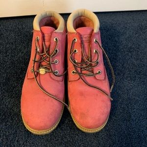 Pink timberland boots
